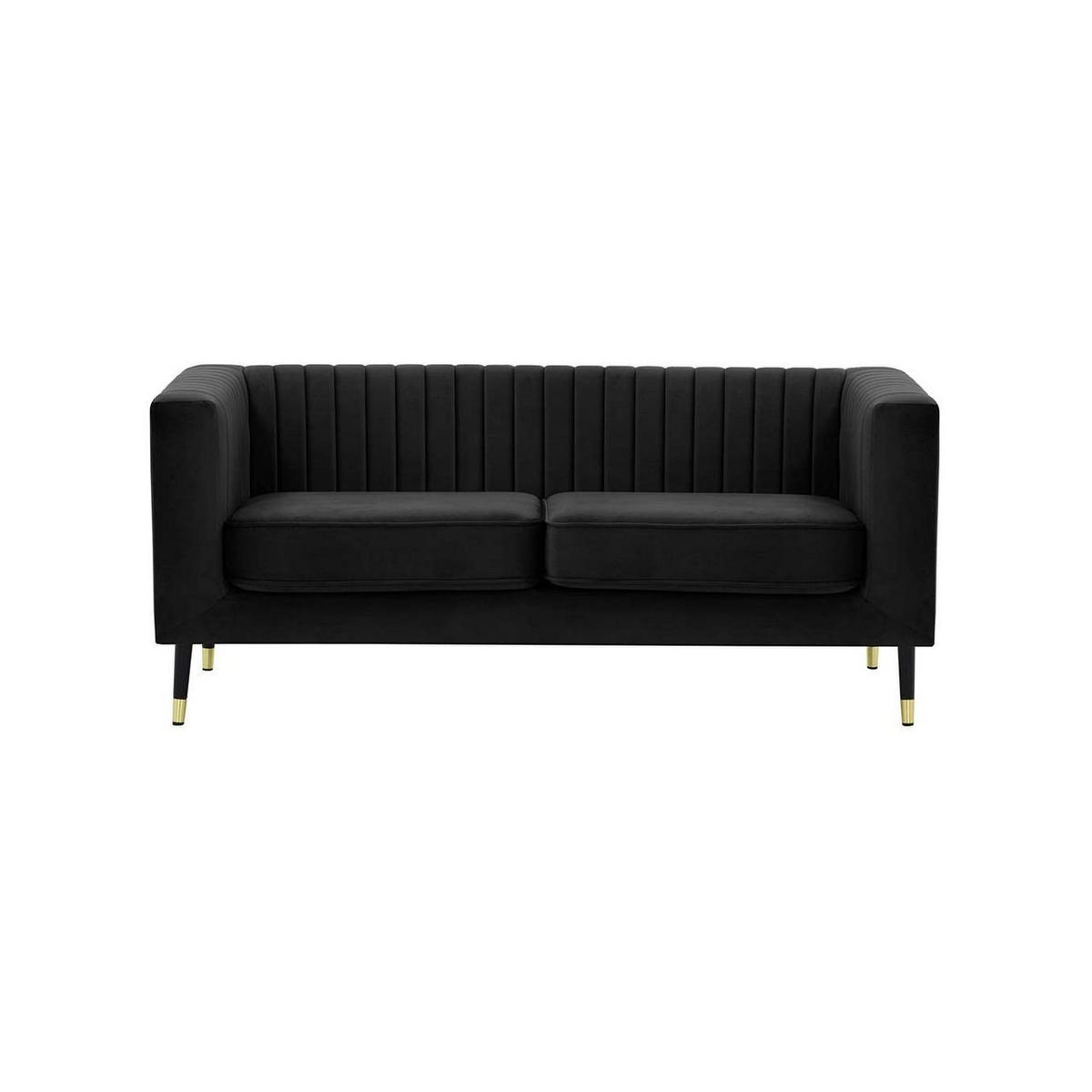 ZWEISITZER-SOFA Slender-Velluto 20 - Schwarz, Holz/Textil (170/71/83cm) - SLF24