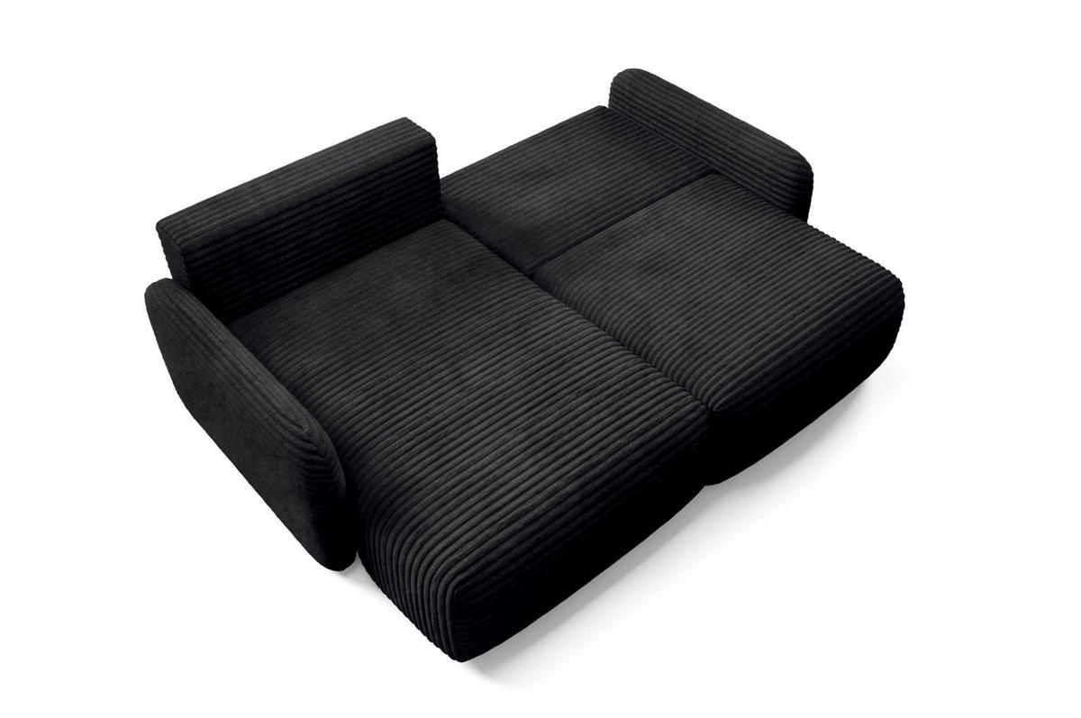 ECKSOFA Simone Mit Schlaffunktion - Schwarz, Holzwerkstoff/Textil (240/165cm) - Fun Möbel