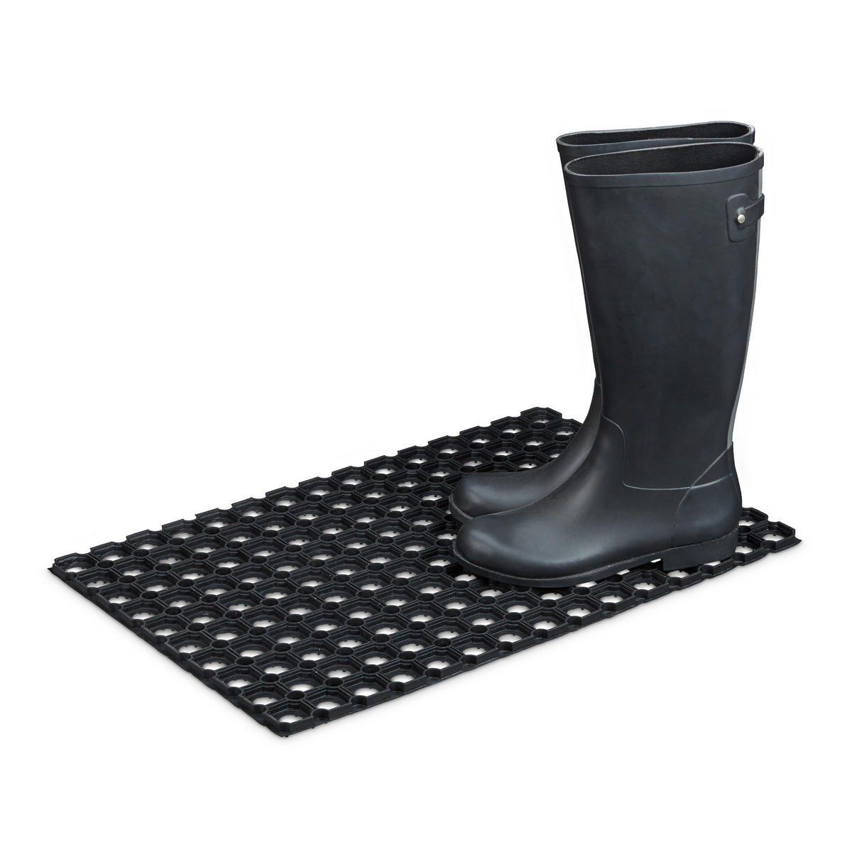 FUSSABTRETER - Schwarz, Kunststoff (60/40cm) - Relaxdays