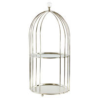 ETAGERE Cage ø24x53cm - Silberfarben, Metall (24/53cm) - FURNARO