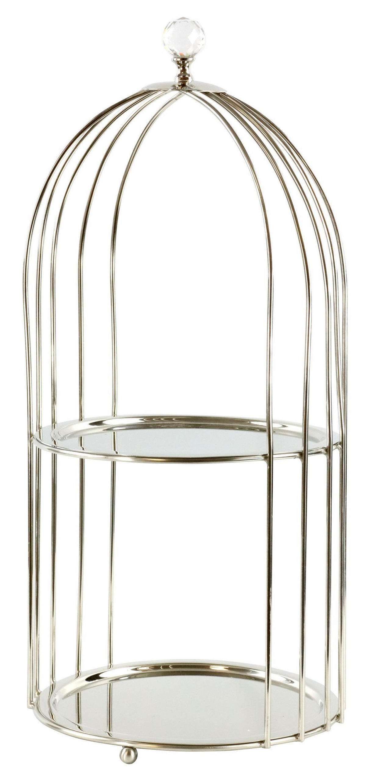 ETAGERE Cage ø24x53cm - Silberfarben, Metall (24/53cm) - FURNARO