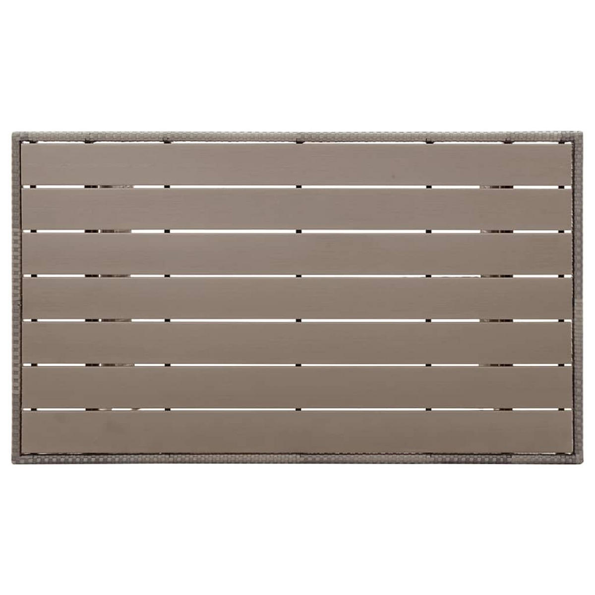 GARTENTISCH Grau 120/70/66 Cm Poly Rattan - Grau, Kunststoff (70/120/66cm) - vidaXL