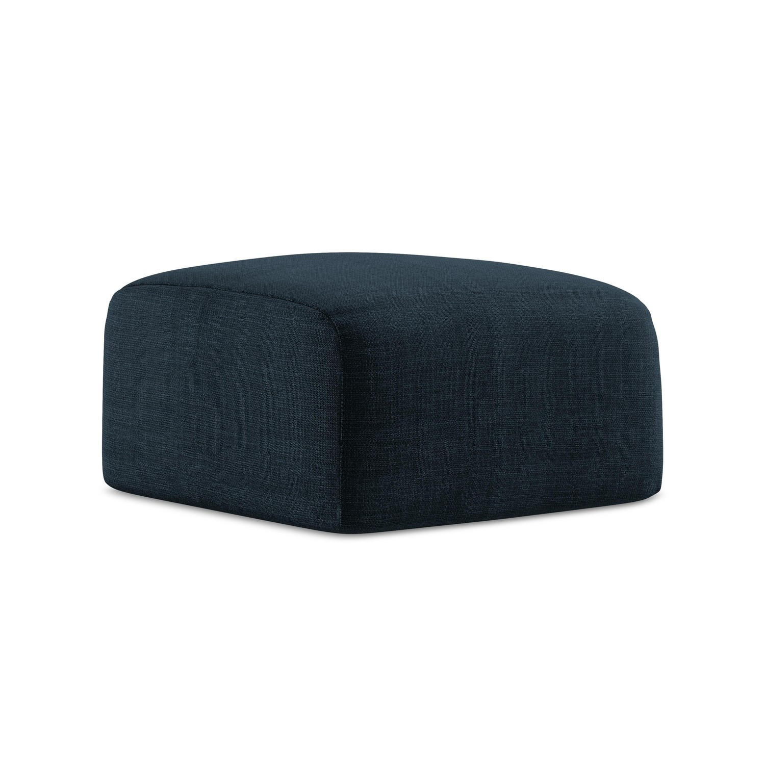 POUF Strukturstoff Blau - Blau/Schwarz, Holzwerkstoff/Kunststoff (65/40/65cm) - LaMiaSofa