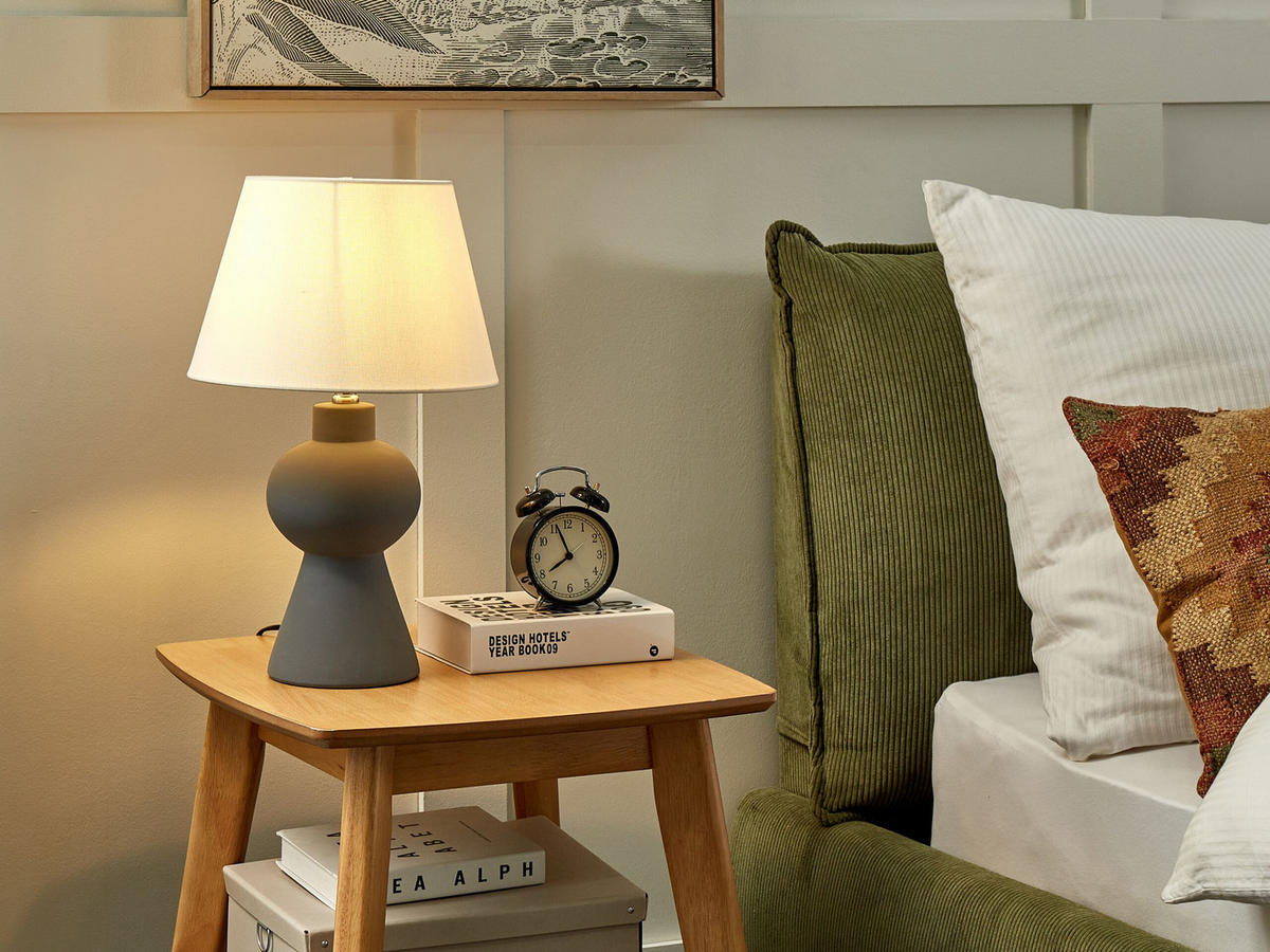 TISCHLAMPE Fabilos 30/30/48 cm - Grau, Keramik (30/30/48cm) - Beliani