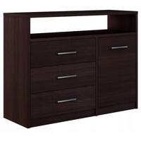 KOMMODE Bodo 1D3SO Wenge 98/35/75 cm - Wengefarben, Holzwerkstoff (98/75/35cm) - Matkam Möbel
