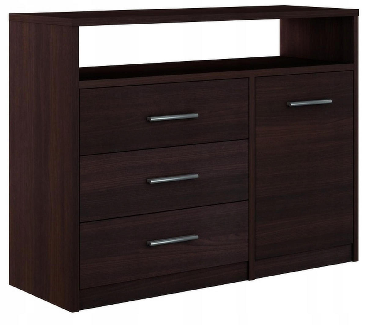 KOMMODE Bodo 1D3SO Wenge 98/35/75 cm - Wengefarben, Holzwerkstoff (98/75/35cm) - Matkam Möbel