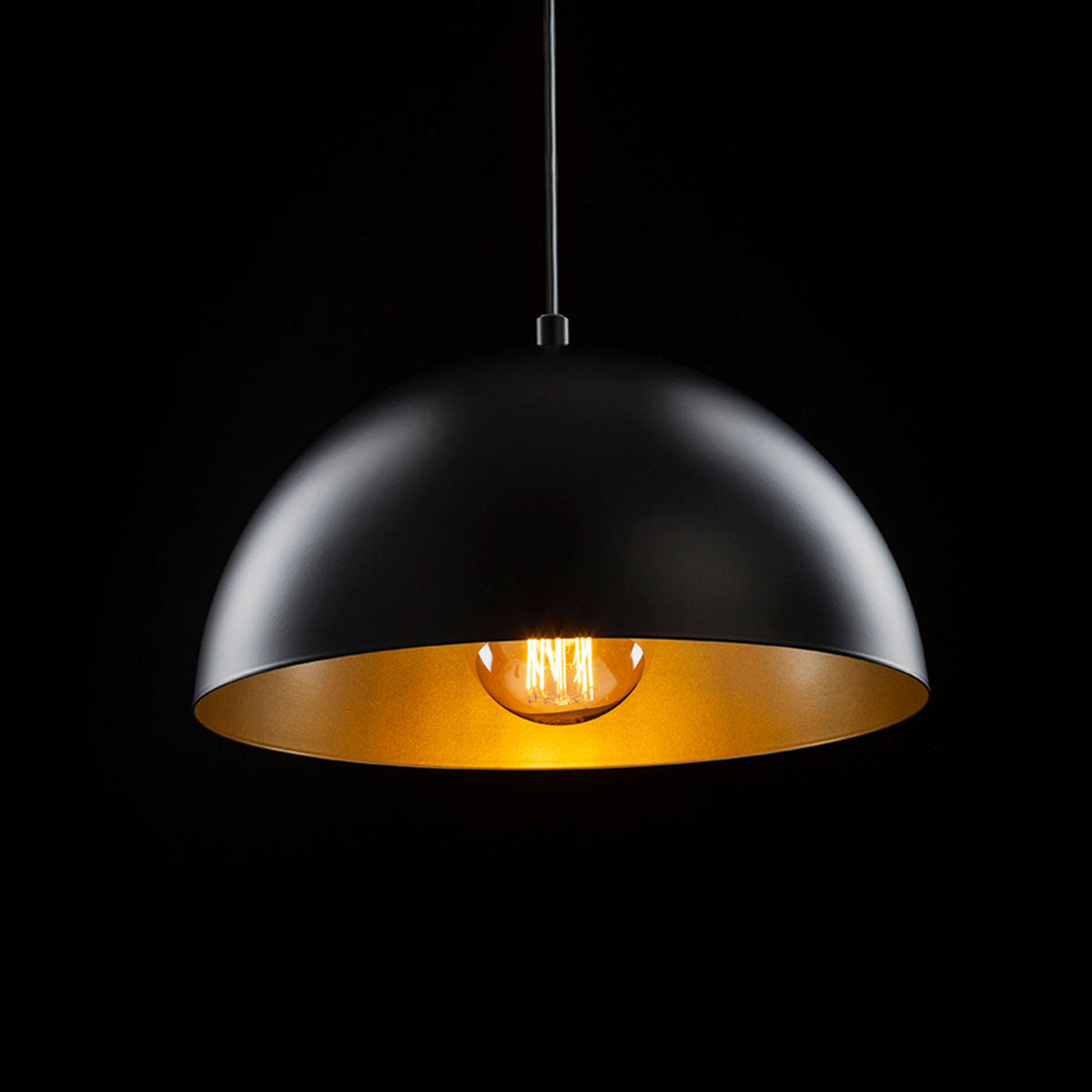 PENDELLEUCHTE GLADYS 30 Schwarz 15 W - Schwarz, Metall (30/30/120cm) - Rendl