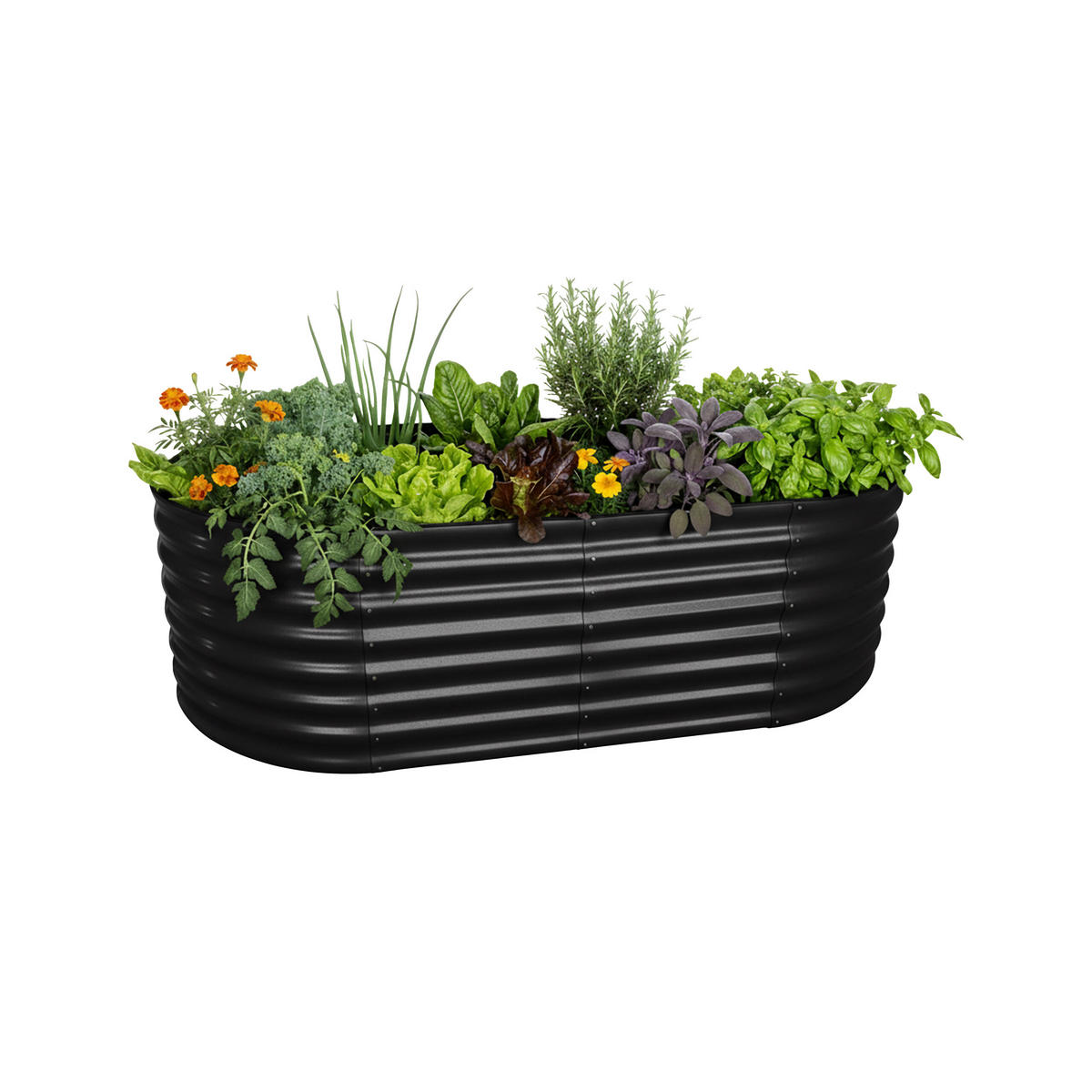 HOCHBEET - Schwarz, Metall (200/60/100cm) - Relaxdays