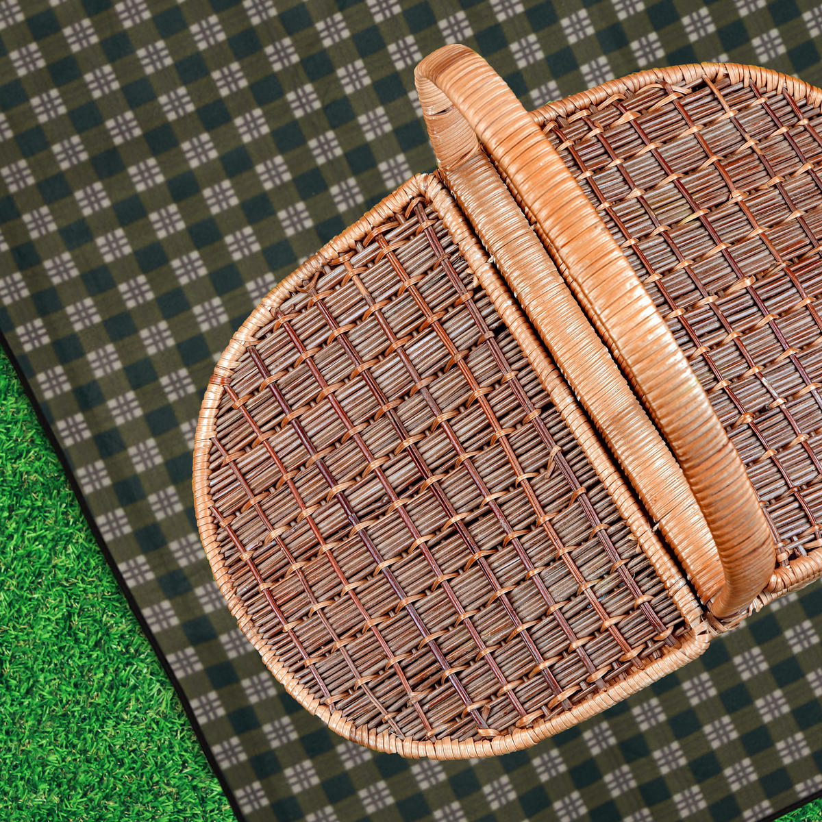 PIKNIK deka - viacfarebná, kov/textil (200/200cm) - Relaxdays