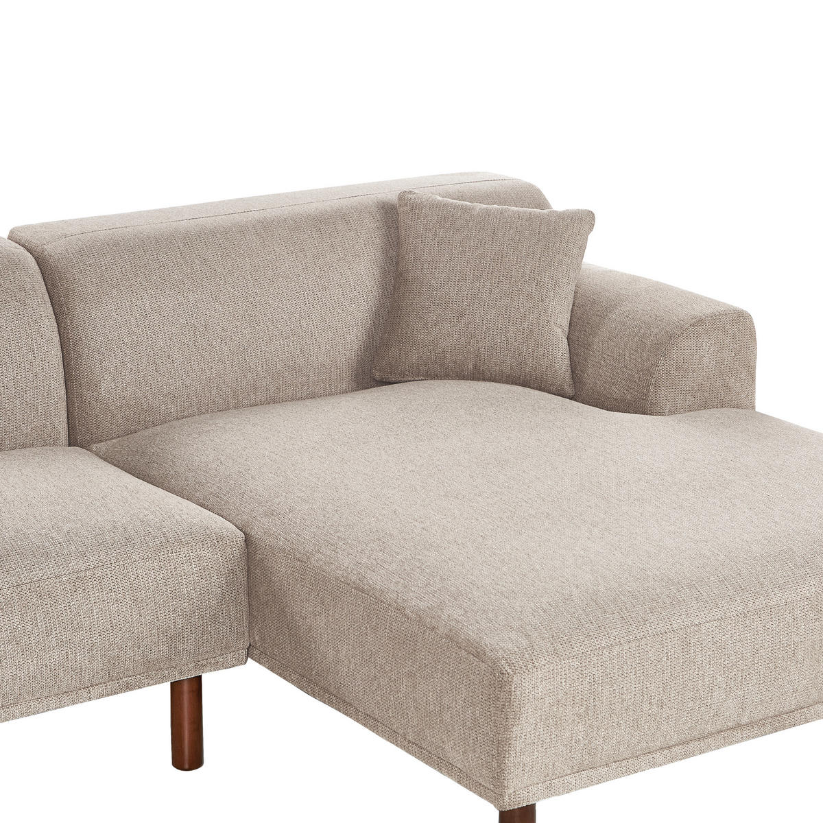 ECKSOFA 3-Sitzer Stoff Taupe linksseitig Holt - Taupe, Textil (241/159cm) - Beliani