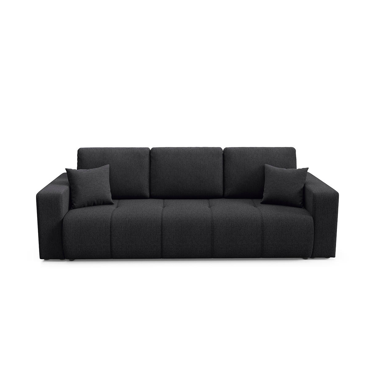 SOFA Vasco 3 Sitzplätze Schwarz - Schwarz, Holz (244/86/92cm) - Petits-meubles