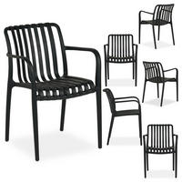 GARTENSTÜHLE TULIPANO 6ER-SET - Schwarz, Textil (55/82/59cm) - IDIMEX