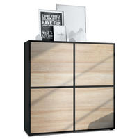 HIGHBOARD Cuba Türen in Eiche sägerau - Eiche San Remo, Holzwerkstoff (104/105.5/35.5cm) - Vladon