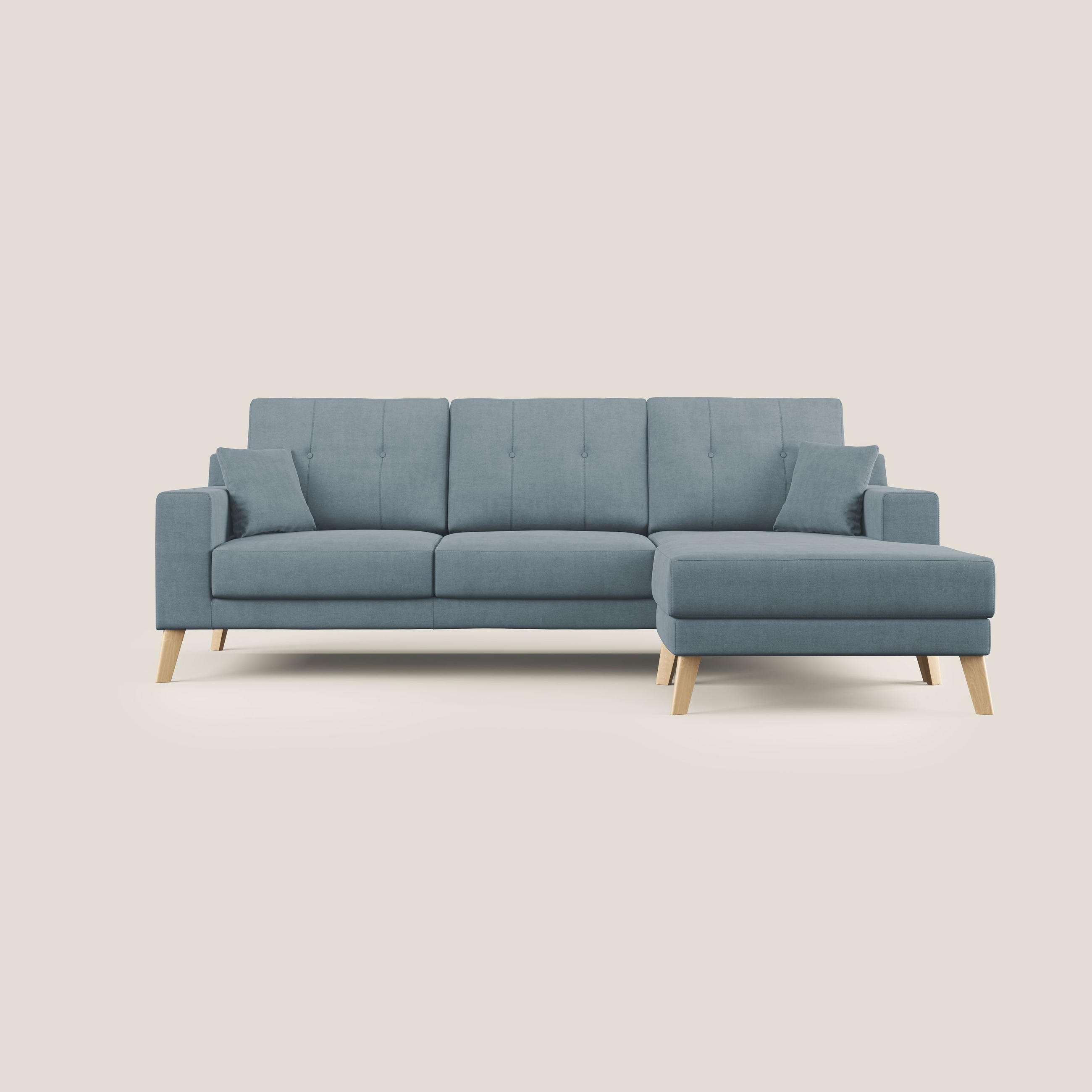 ECKSOFA Danish - Hellblau, Textil (237/91cm) - Divani.store