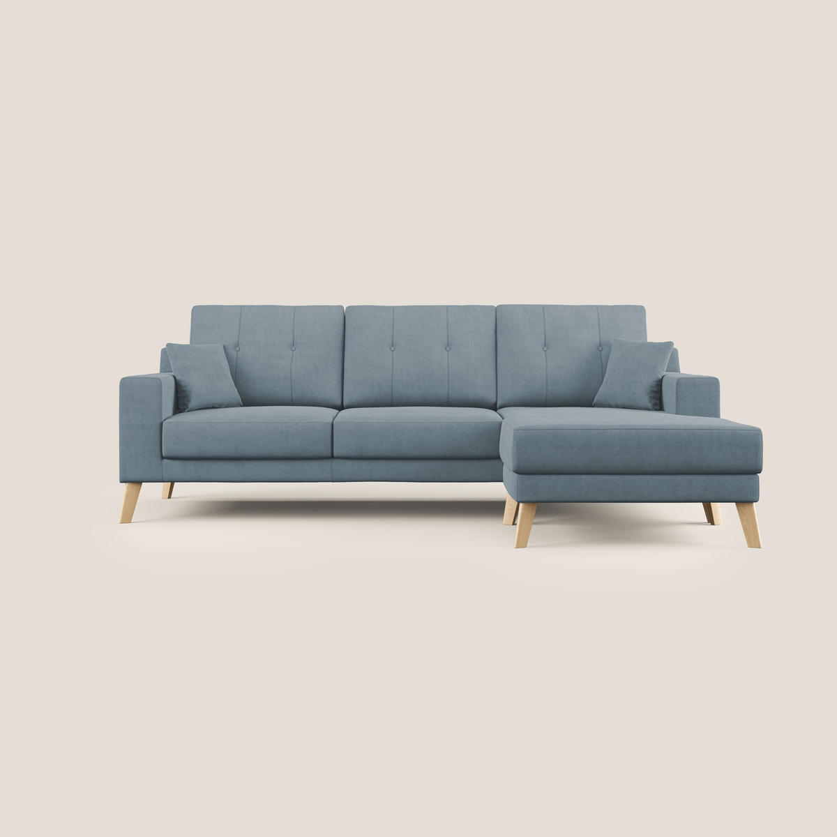 ECKSOFA Danish - Hellblau, Textil (237/91cm) - Divani.store