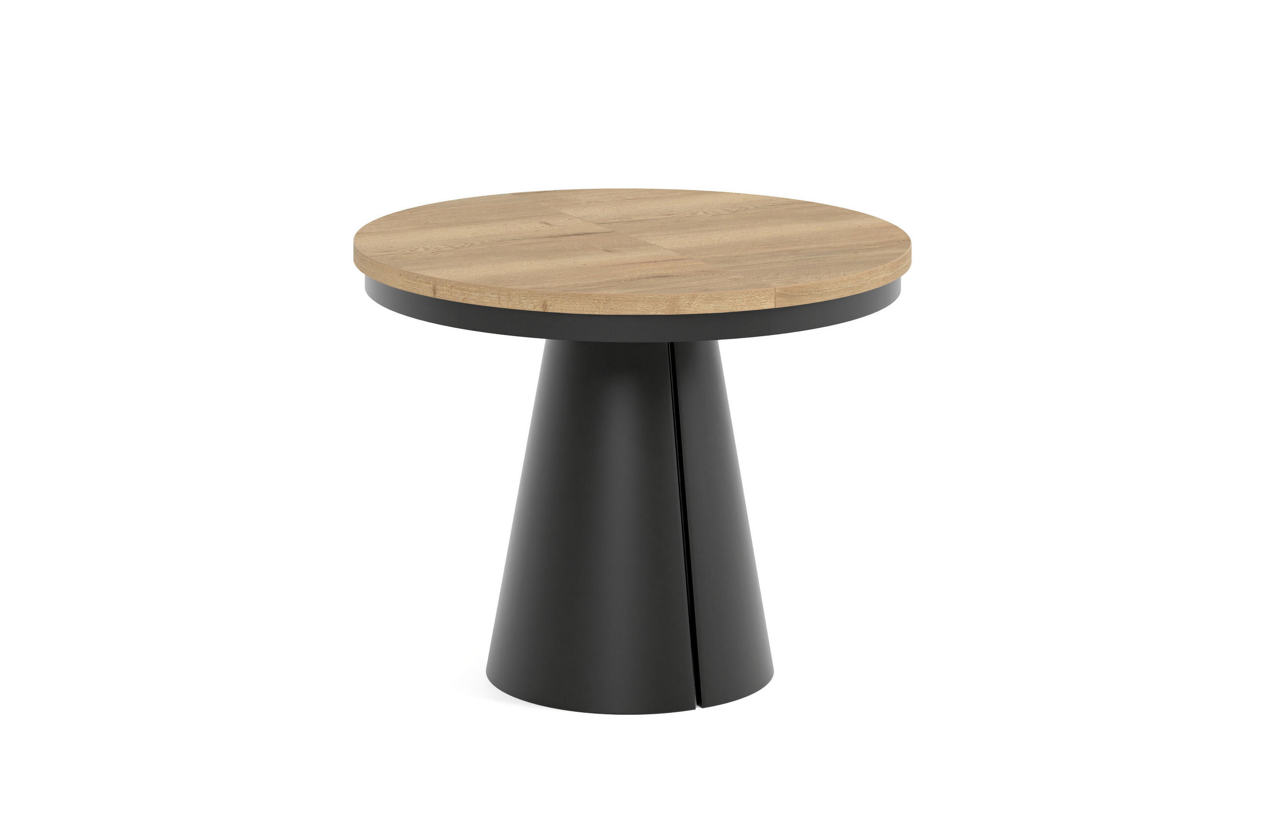 ESSTISCH CALMA Bis - Hellbraun/Schwarz, Holzwerkstoff/Metall (100/100/76cm) - Meblini