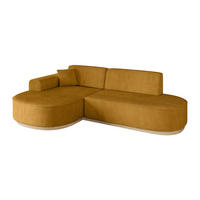 ECKSOFA Ottomane Links MARI-L1-v1 - 243x171x83 cm Senfgelb Cord - Gelb, Holzwerkstoff/Textil (243/171cm) - ALTDECOR