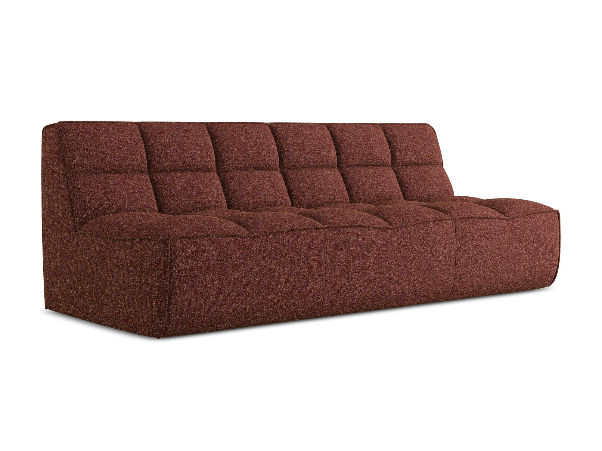 3-SITZER SOFA Strukturstoff Stoff Rot - Bordeaux/Rot, Kunststoff/Textil (210/75/93cm) - Makamii