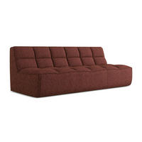 3-SITZER SOFA Strukturstoff Stoff Rot - Bordeaux/Rot, Kunststoff/Textil (210/75/93cm) - Makamii