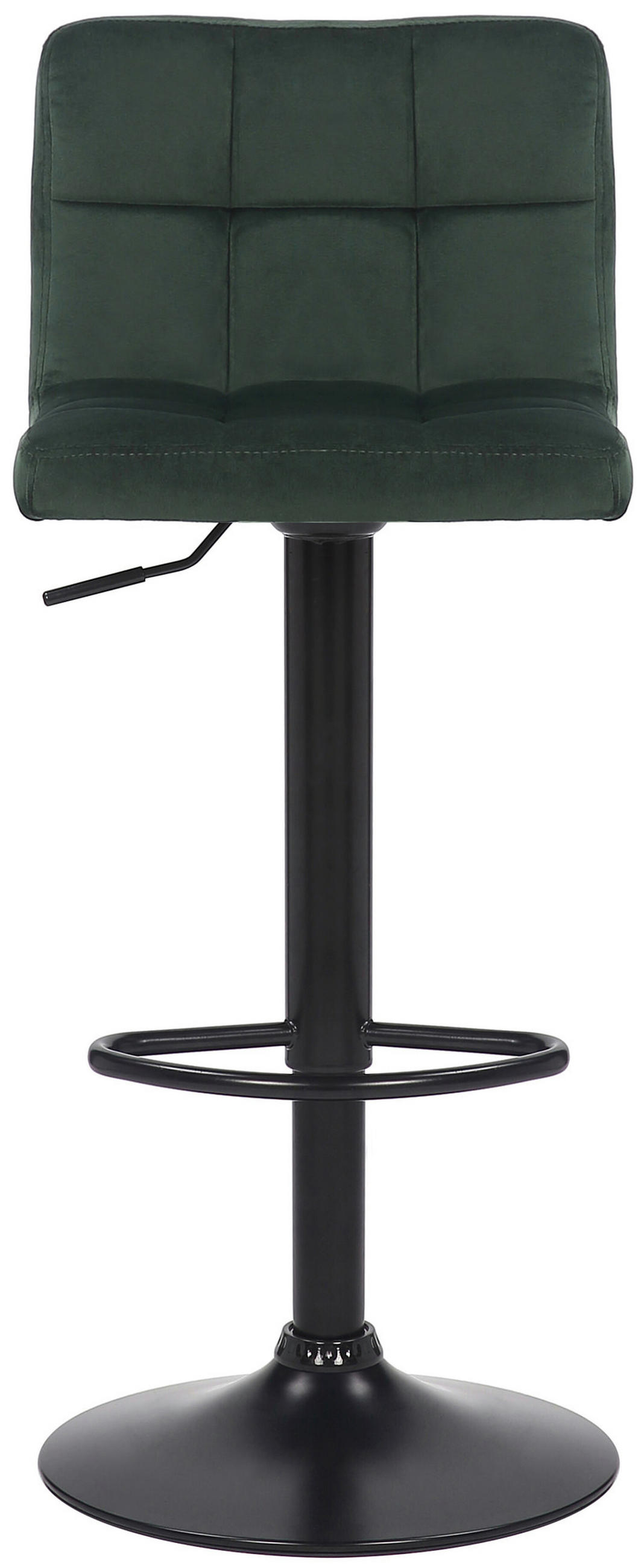 BARHOCKER Fani, Gestell schwarz, Samt Grün - Schwarz/Grün, Textil/Metall (40/85/40cm) - TPFLiving