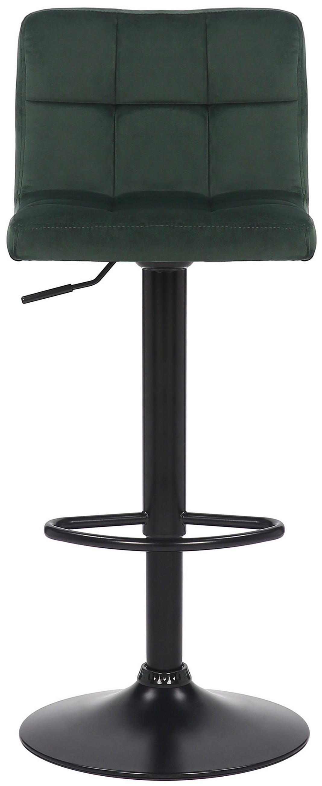 BARHOCKER Fani, Gestell schwarz, Samt Grün - Schwarz/Grün, Textil/Metall (40/85/40cm) - TPFLiving