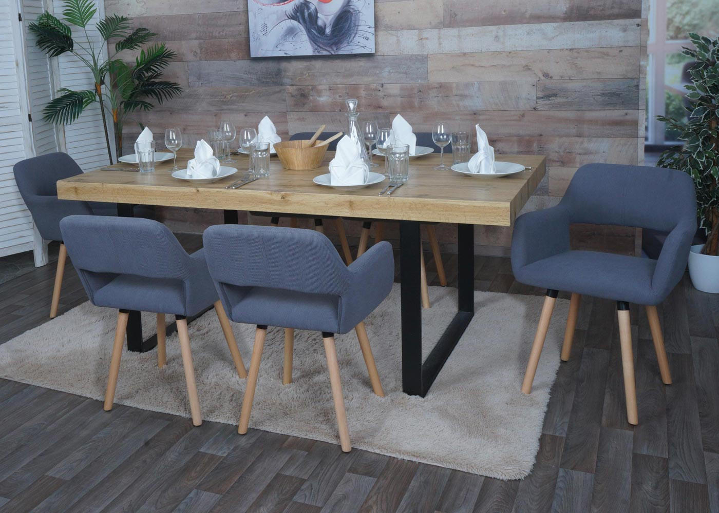 Thumbnail - MCW Esszimmerstuhl, Grau, Textil, 56x80x53 cm, Esszimmer, Stühle, Esszimmerstühle, Vierfußstühle