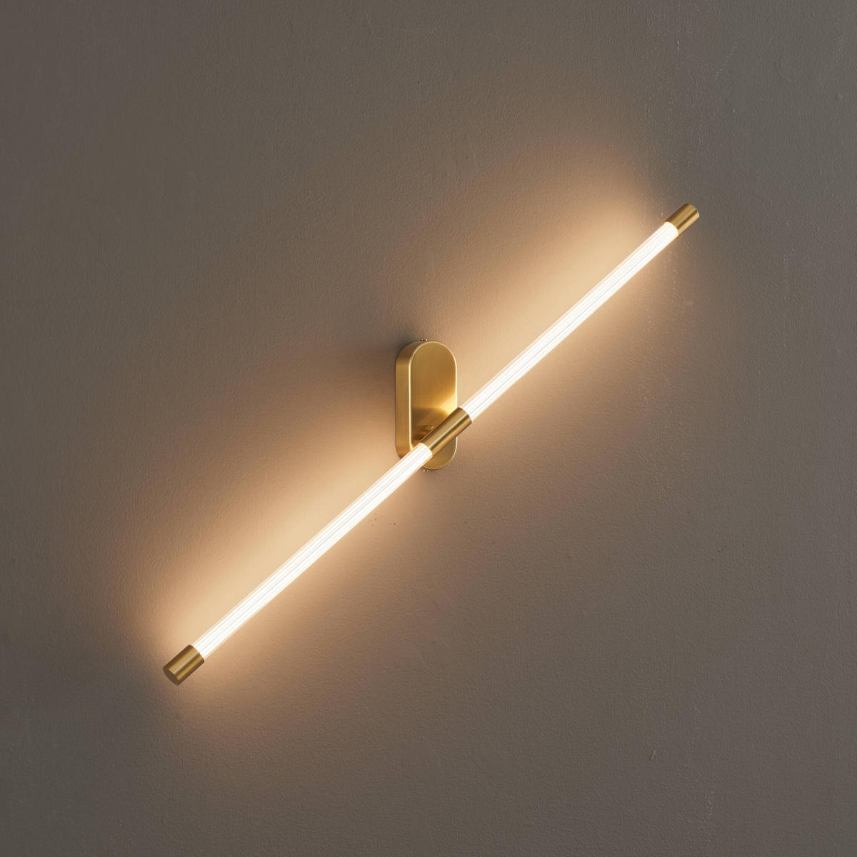 WANDLEUCHTE Natys, Transparent und goldfarben, 80cm - Transparent, Metall (6/80/7cm) - KOSILUM