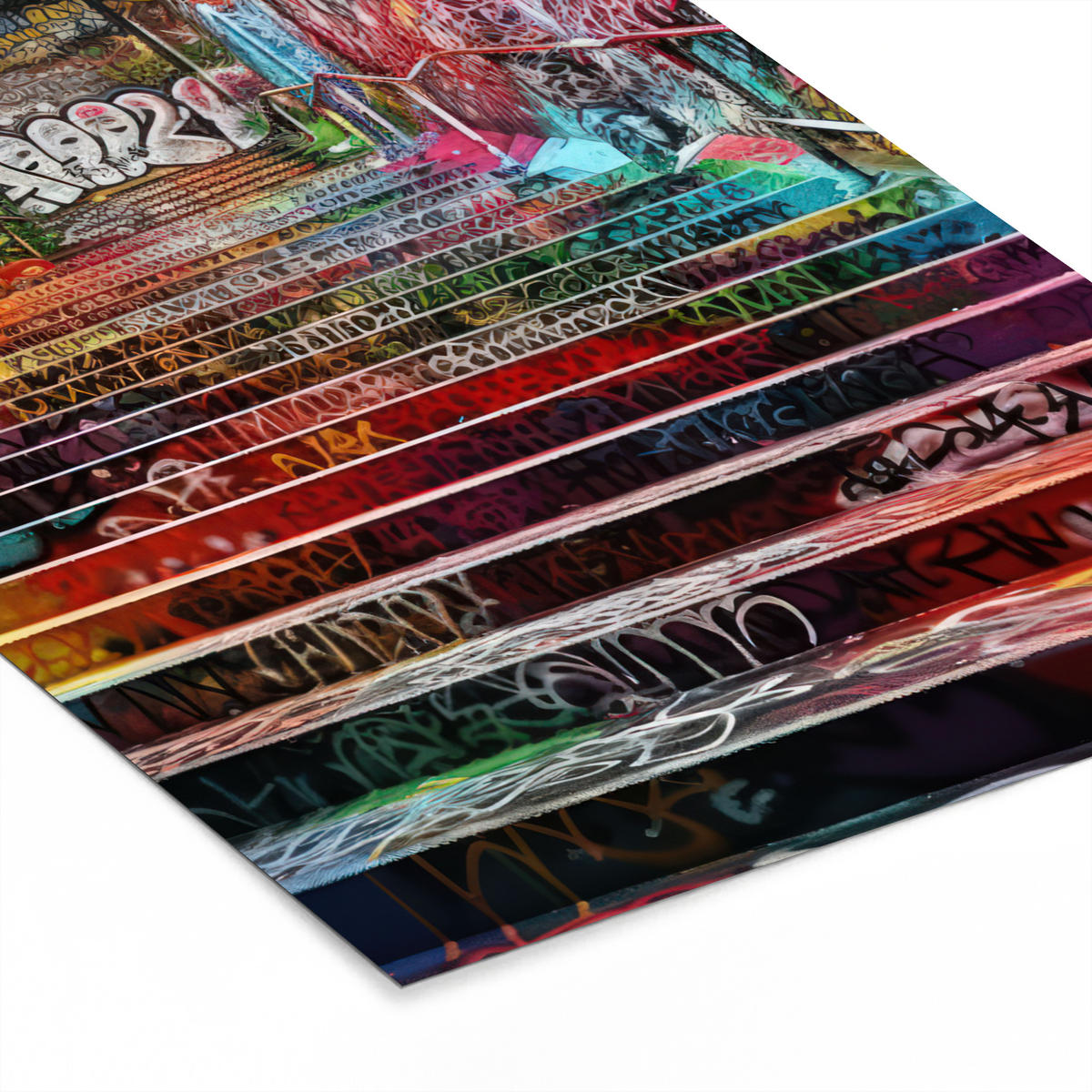PLAKAT Z OKVIRJEM Stopnice 60x80 cm - večbarvno, papir (60/80cm) - MuchoWow