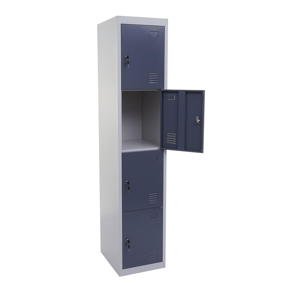 SCHLIESSFACH Anthrazit, Grau - Dunkelblau, Metall (38/180/45cm) - MCW