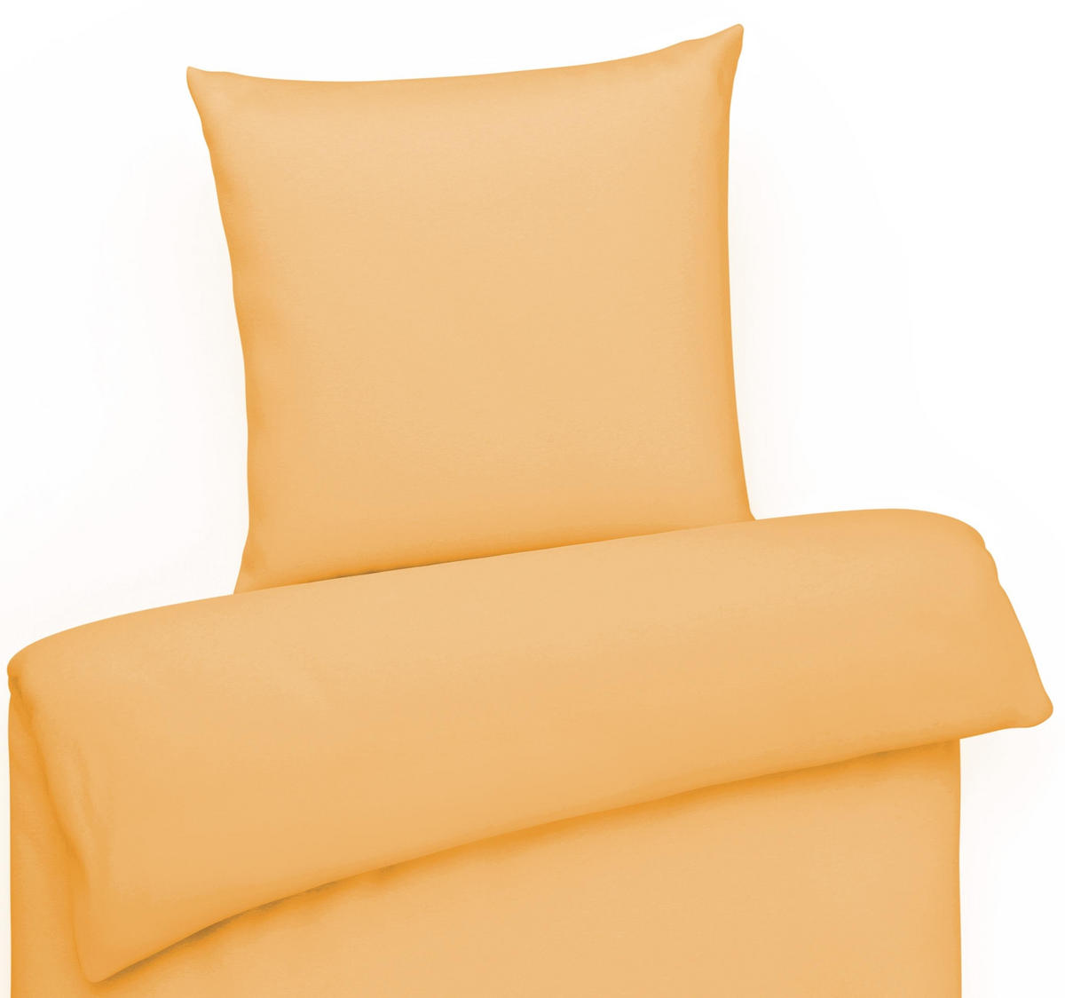 MAKO-SATIN-BETTWÄSCHE 155x220 Bettbezug einfarbig 100% Baumwolle - Uni Orange - Orange, Textil (155/220cm) - Carpe Sonno