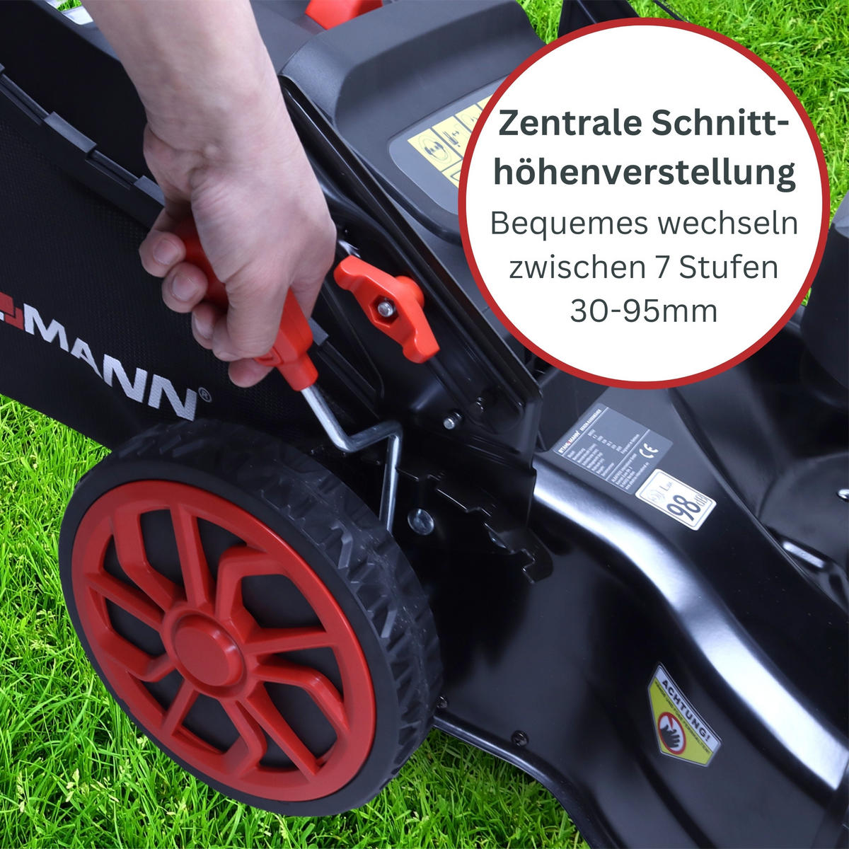 RASENMÄHER BR532 - Schwarz, Metall (53/108/160cm) - STAHLMANN