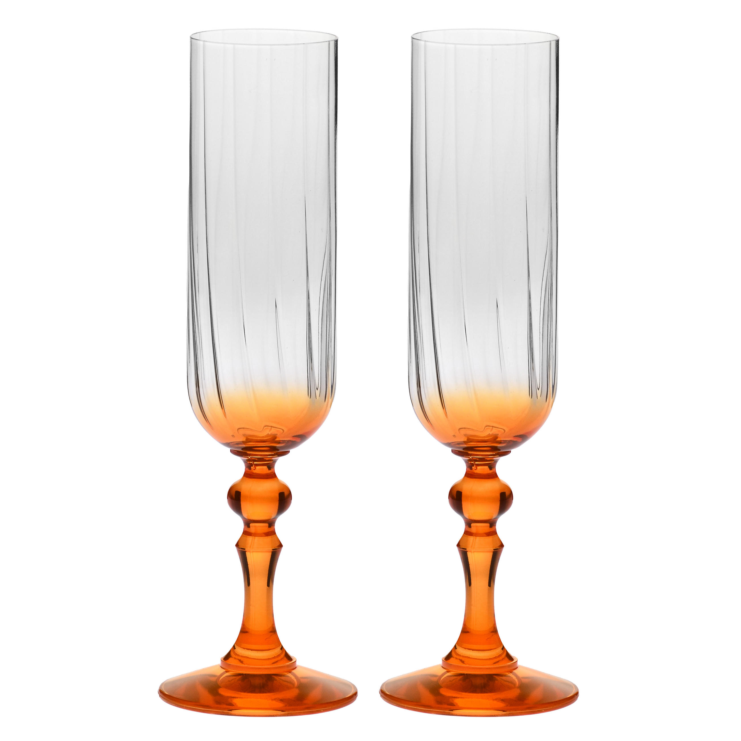 SEKTGLÄSER, 2er-Set, 200 ml - Orange, Glas (0.2L) - Krosno Glass