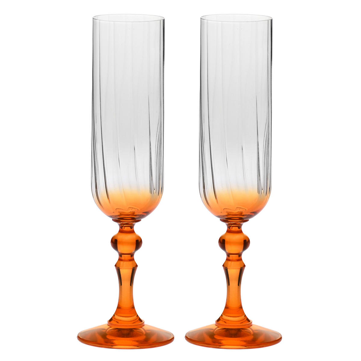 SEKTGLÄSER, 2er-Set, 200 ml - Orange, Glas (0.2L) - Krosno Glass