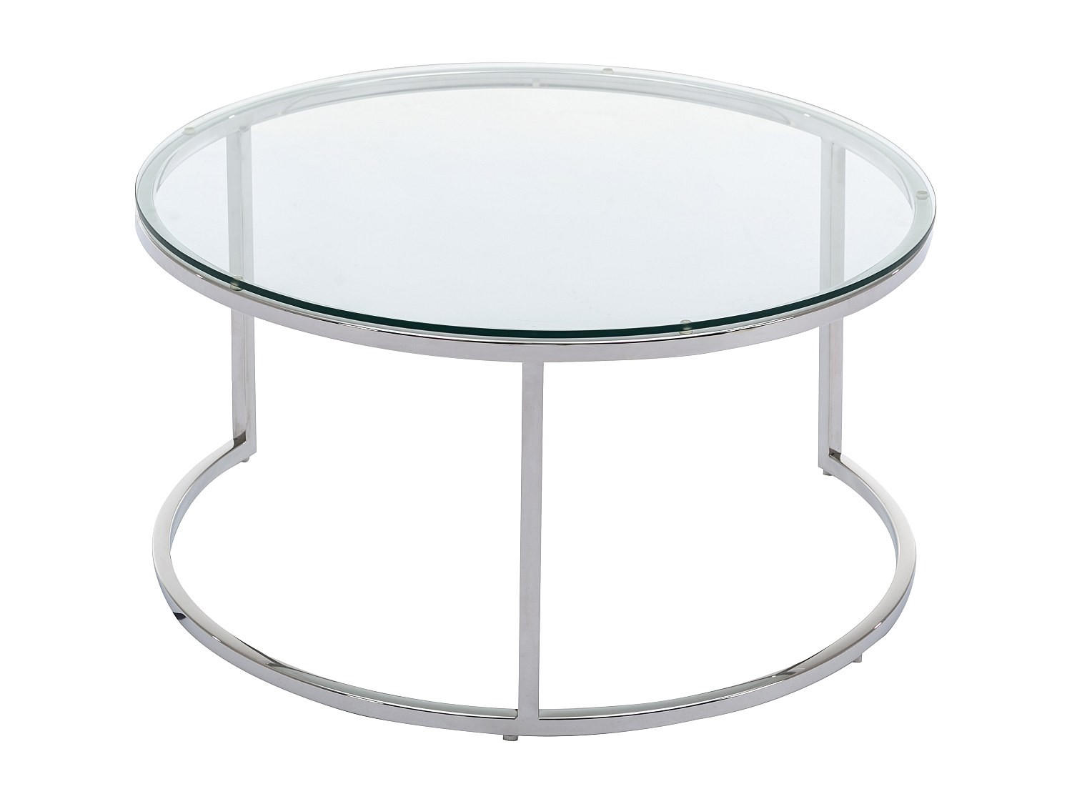 COUCHTISCH Set - 60 cm, 80 cmcm x 60 cm, 80 cmcm - Metall, Glas - Transparent, Silberfarben - MAEVANE - Transparent/Silberfarben, Glas/Metall (60/60/42cm) - Vente-Unique