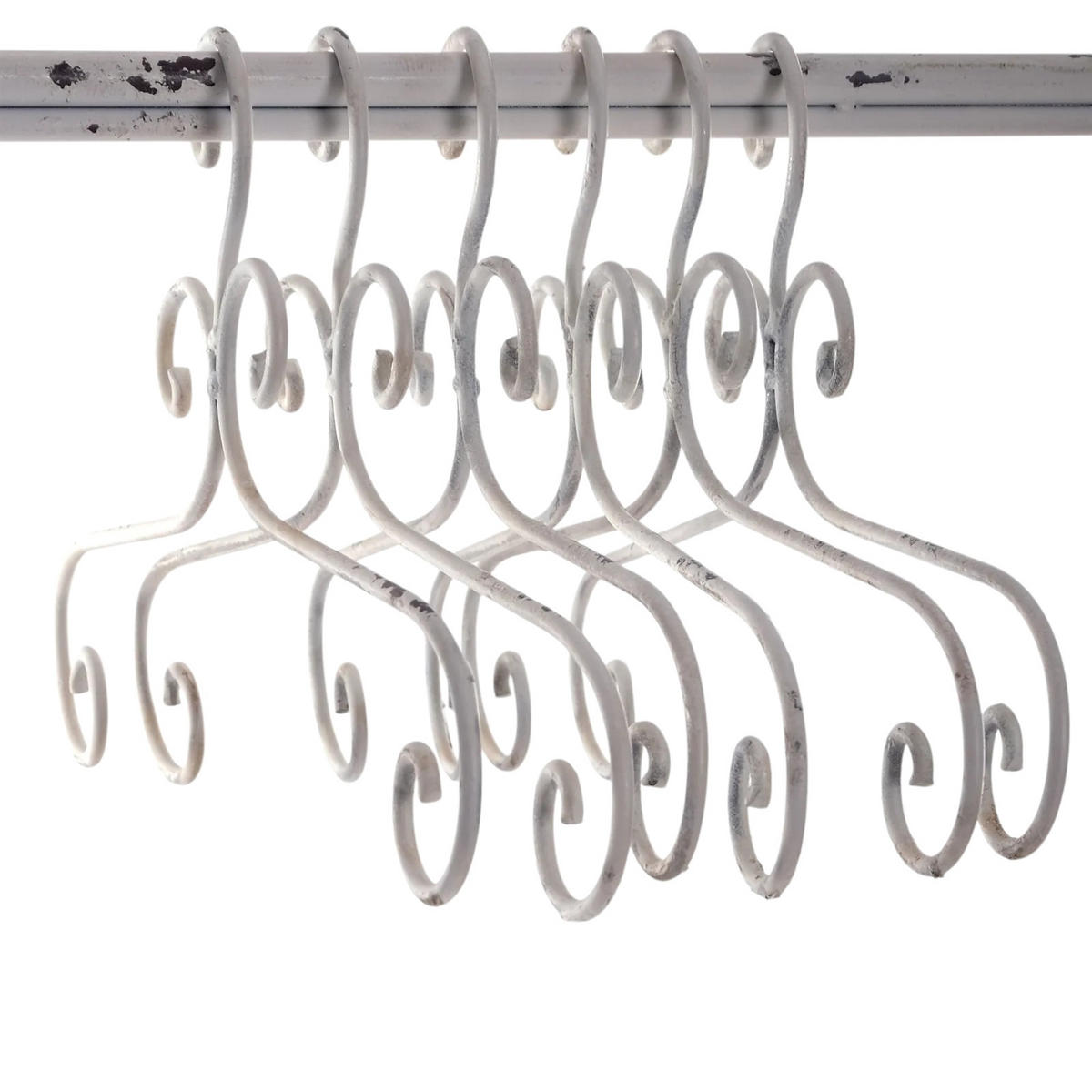 KLEIDERBÜGEL Amelie aus Metall im Landhausstil antik-weiß - Weiß, Metall (41/24/1cm) - DESIGN DELIGHTS