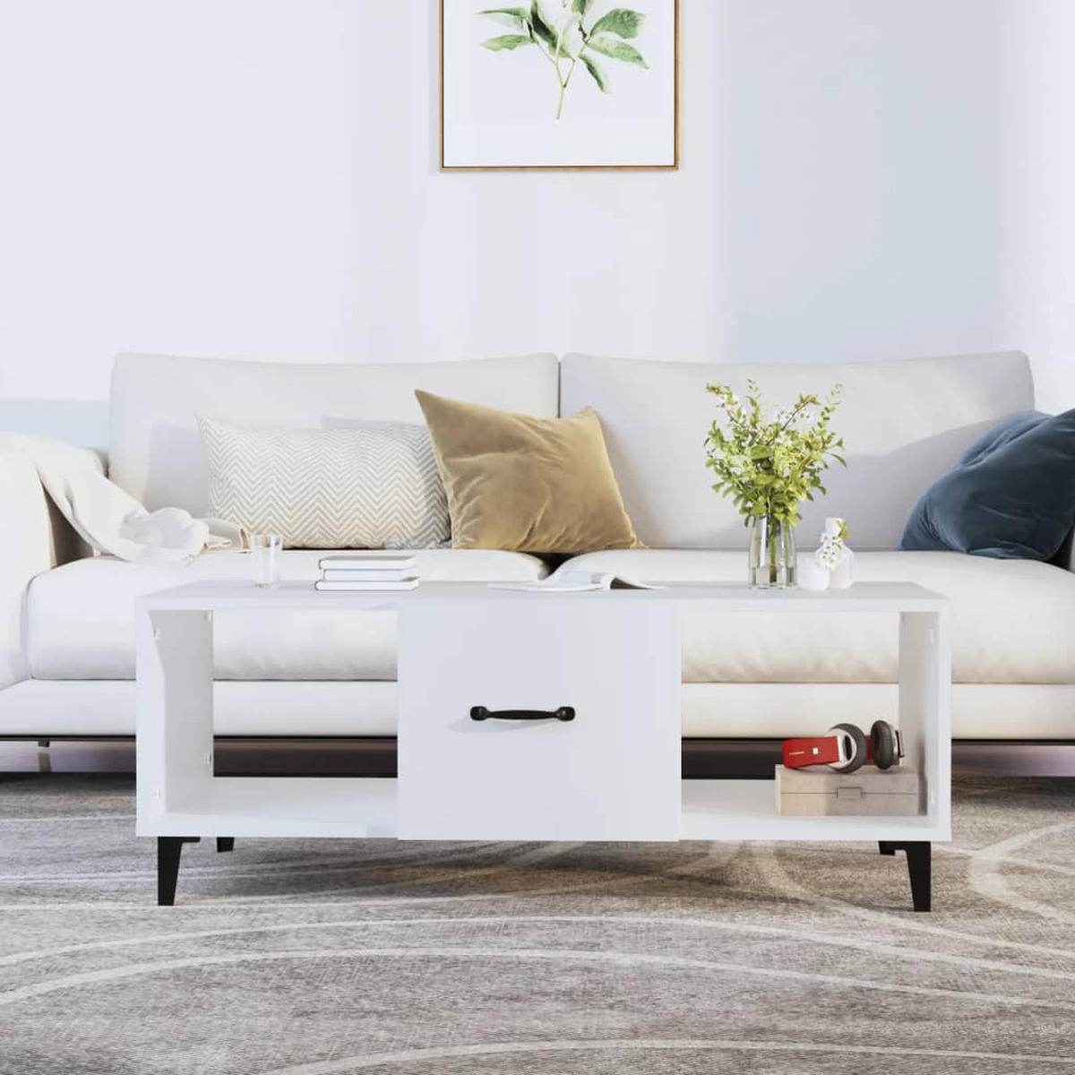 COUCHTISCH Weiß 102x50x40 cm Holzwerkstoff - Weiß, Holzwerkstoff (102/50/40cm) - furnicato