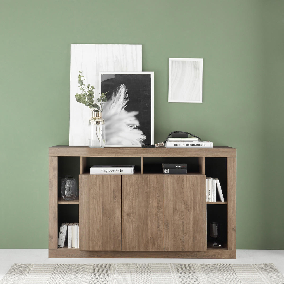 SIDEBOARD mit 3 Türen L172 cm - Rimini - Eiche Artisan, Holzwerkstoff (40/102/172cm) - Calicosy