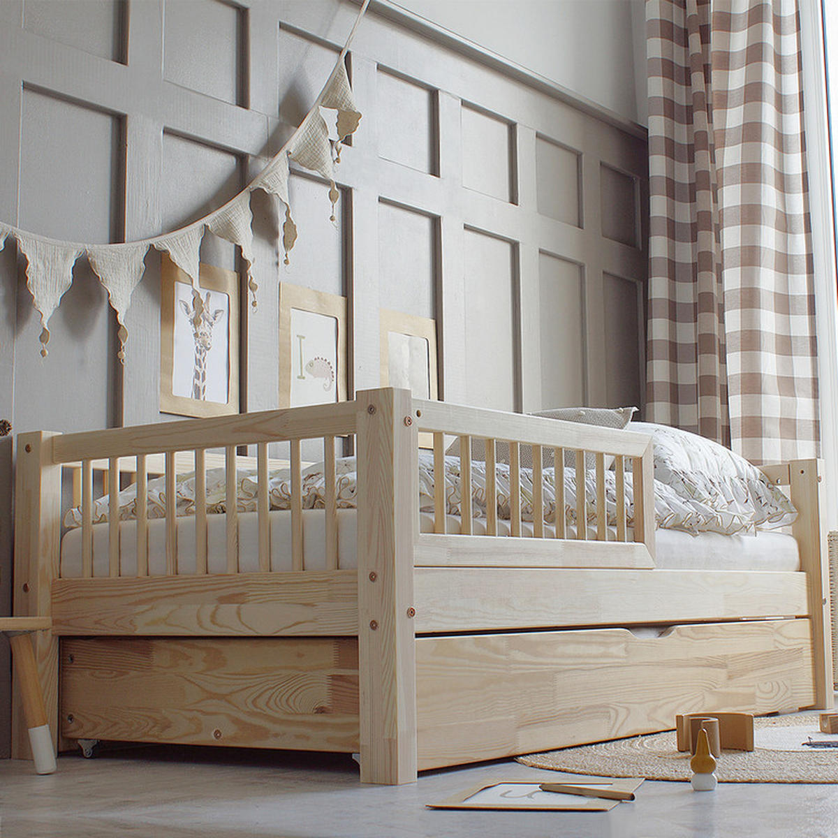 POSTEL 90/190 Adèle Přírodní dřevo - hnědá, dřevo (90/190cm) - Petits-meubles