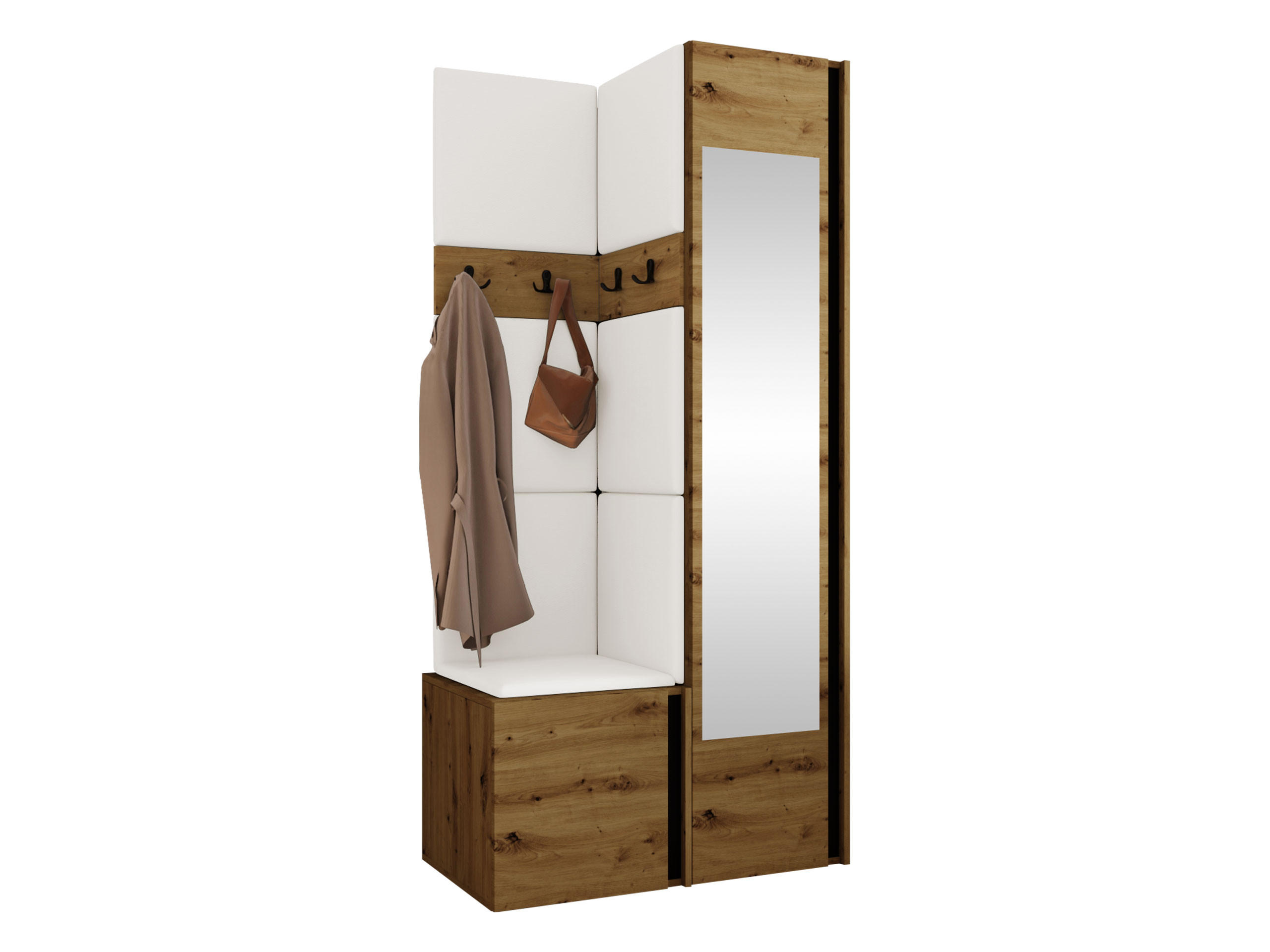 Mirjan24 Garderoben-Set Eiche Artisan, Weiß 82x186x46 cm