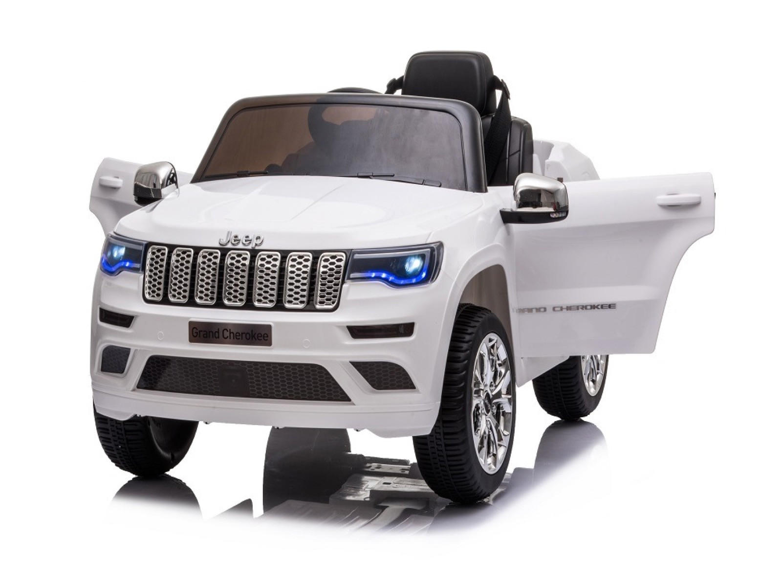 KINDER ELEKTROAUTO Jeep Grand Cherokee weiß - Weiß, Kunststoff (114/76/58cm) - TPFLiving