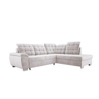 ECKSOFA LOTTA SALVADOR Bettkasten verstellbare Kopfstützen hochwertige Verarbeitung lose Rückenkissen freistehend RECHTS 258x212x106 cm Silver - Silberfarben, Holz/Textil (258/212cm) - DomoHome