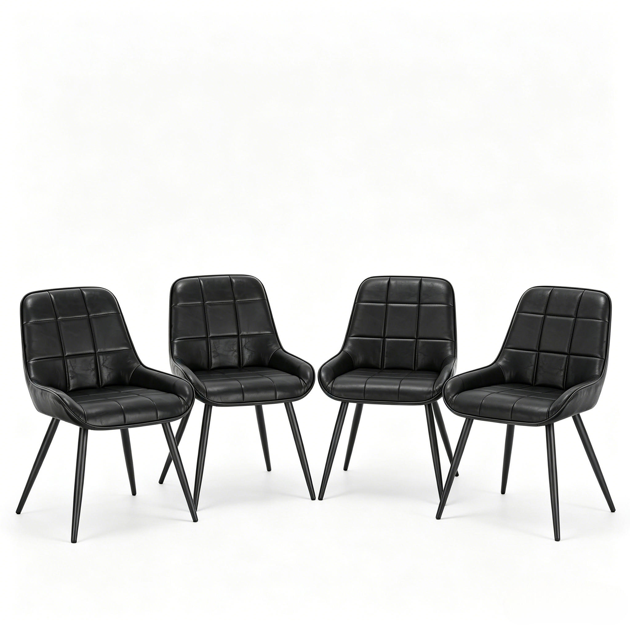 ARMLEHNSTUHL-SET DE-36162 4 Stück mit Metallgestell Schwarz - Schwarz, Metall (52.5/81.5/43cm) - ComfortXL