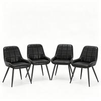 ARMLEHNSTUHL-SET DE-36162 4 Stück mit Metallgestell Schwarz - Schwarz, Metall (52.5/81.5/43cm) - ComfortXL