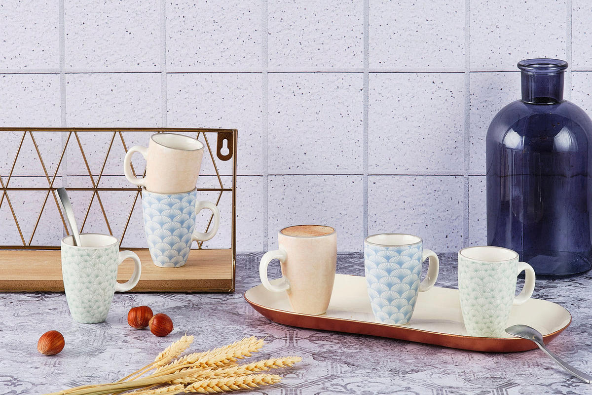 TASSEN Pattern 90ml - 6er-Set - Pastel - Pink, Keramik (0.09L) - Björn