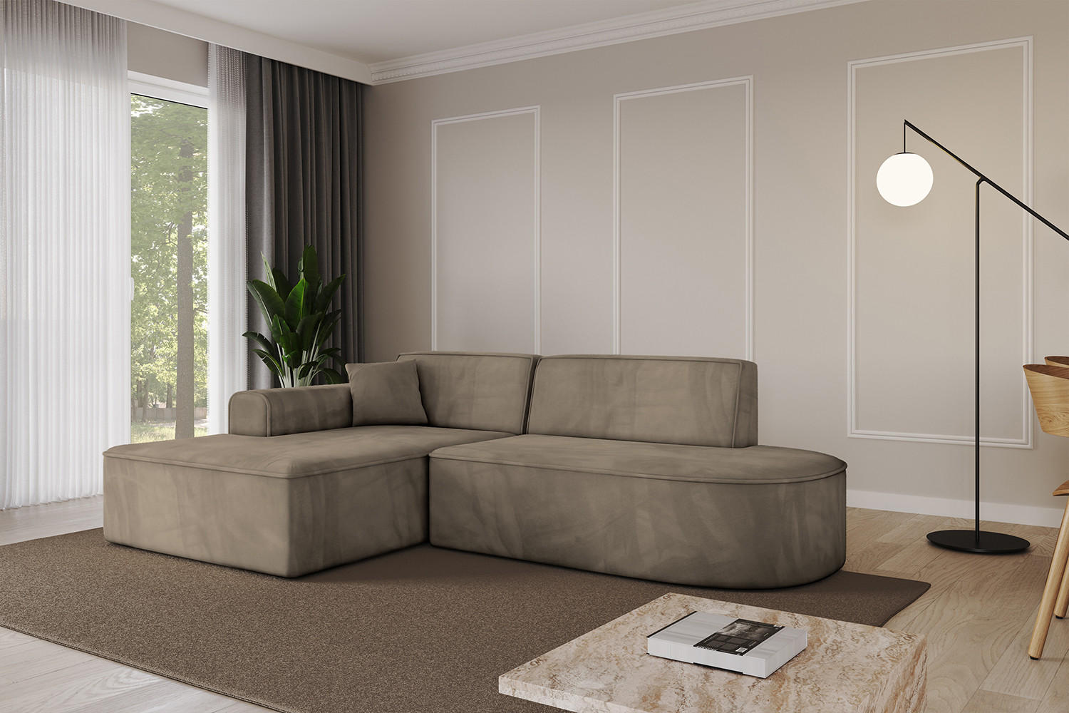 Thumbnail - Altdecor Ecksofa, Braun, Textil, 3-Sitzer, L-Form, 234x171 cm, Wohnzimmer, Sofas & Couches, Wohnlandschaften, Ecksofas