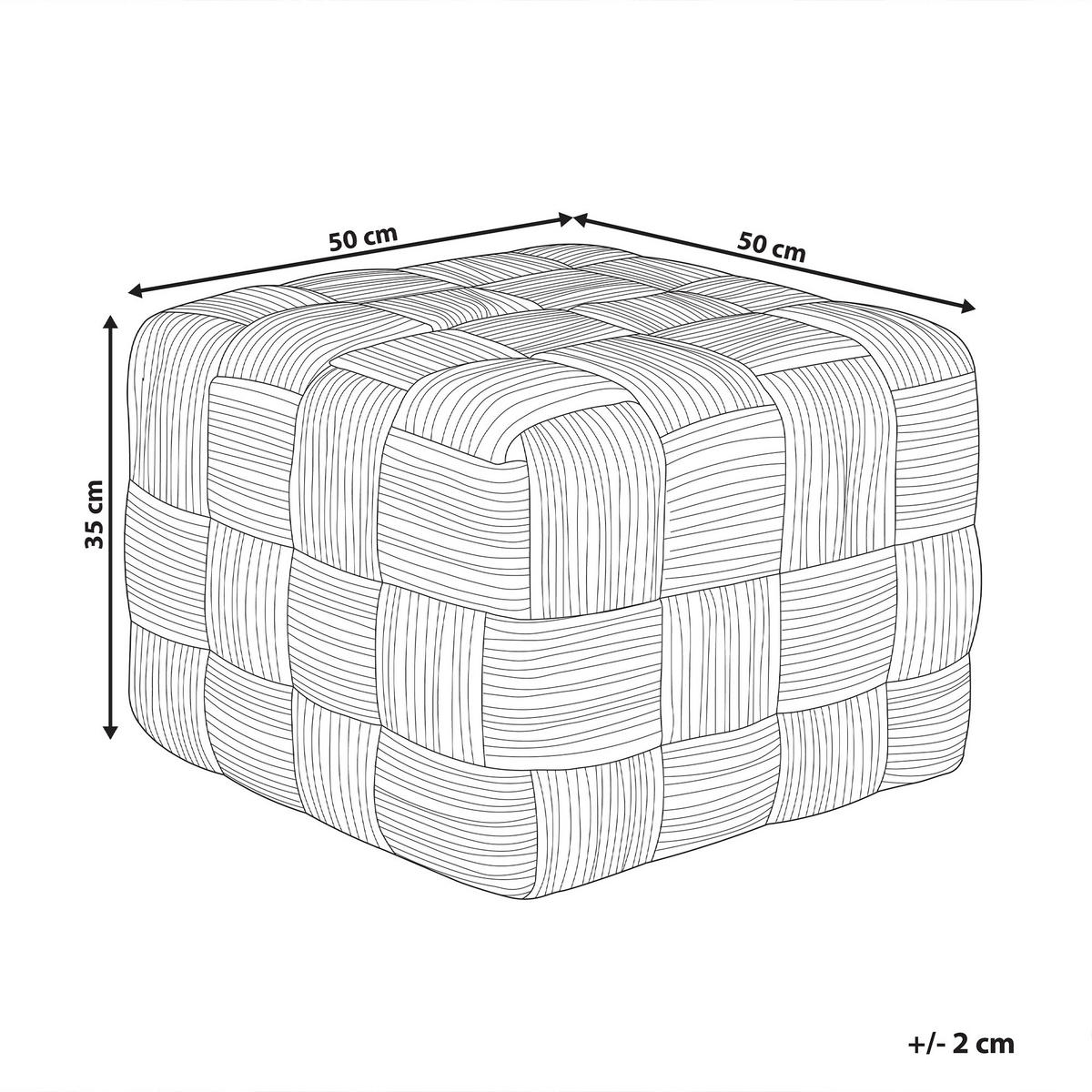 POUF Beige Hosri - Beige, Naturmaterialien (50/35/50cm) - Beliani