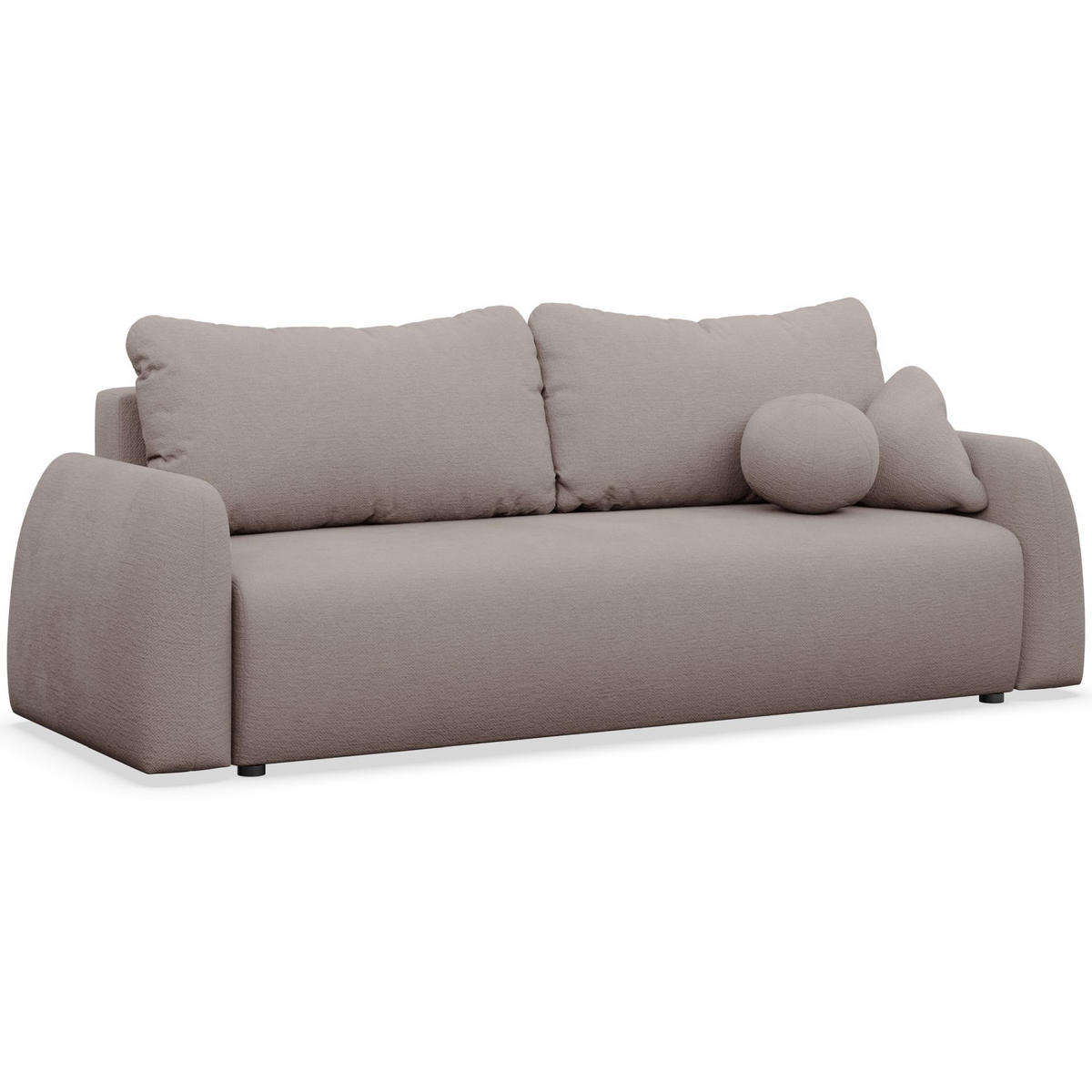 3-SITZER SOFA Nubelle Dunkelbeige Chenille-Bezug, wasserabweisend - Greige/Schwarz, Kunststoff/Textil (244/85/93cm) - Selsey