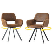 ARMLEHNSTUHL-SET 2 Stück braun - Braun, Holzwerkstoff/Textil (57/81.5/53cm) - Urban Meuble
