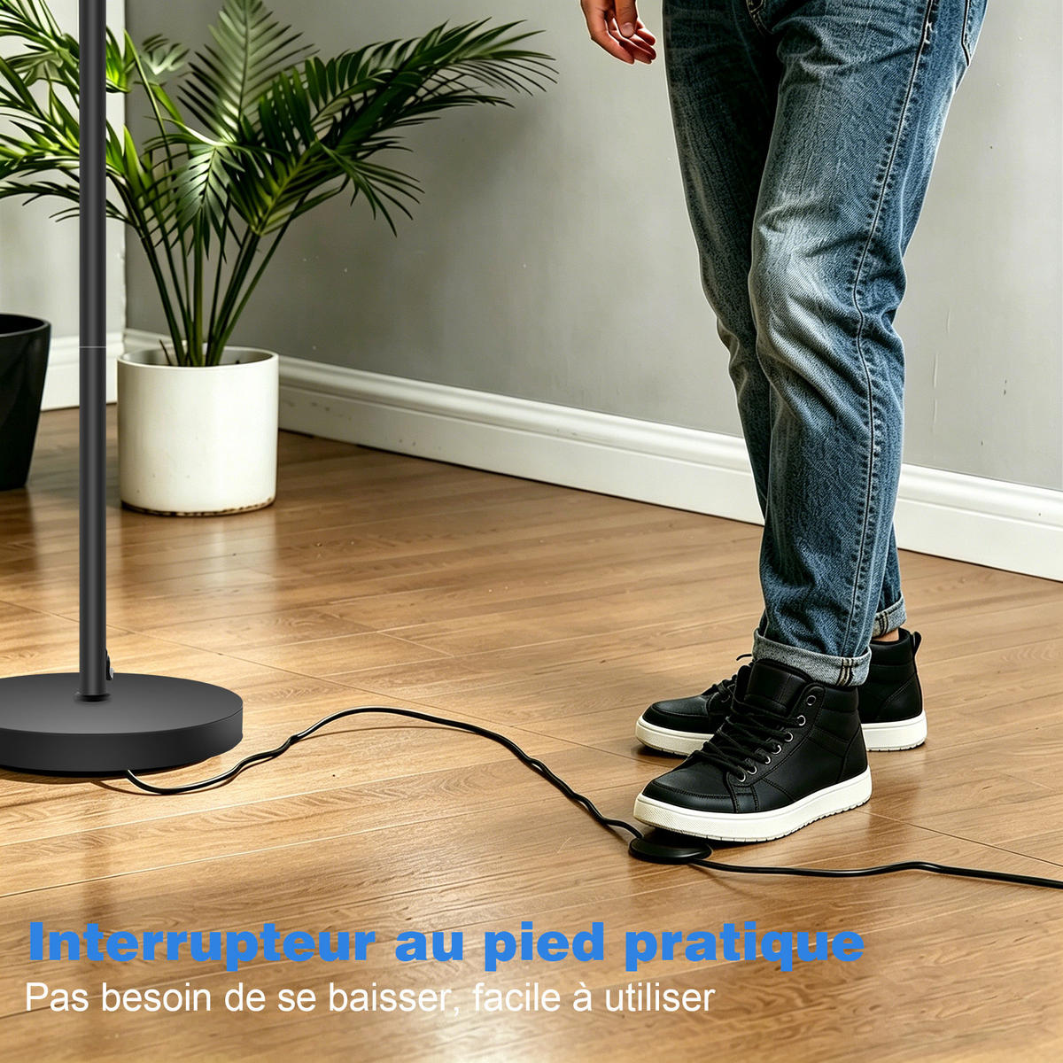 STEHLEUCHTE FL1131A LED Wohnzimmer - Schwarz, Metall (25/25/170cm) - LOVHAUS