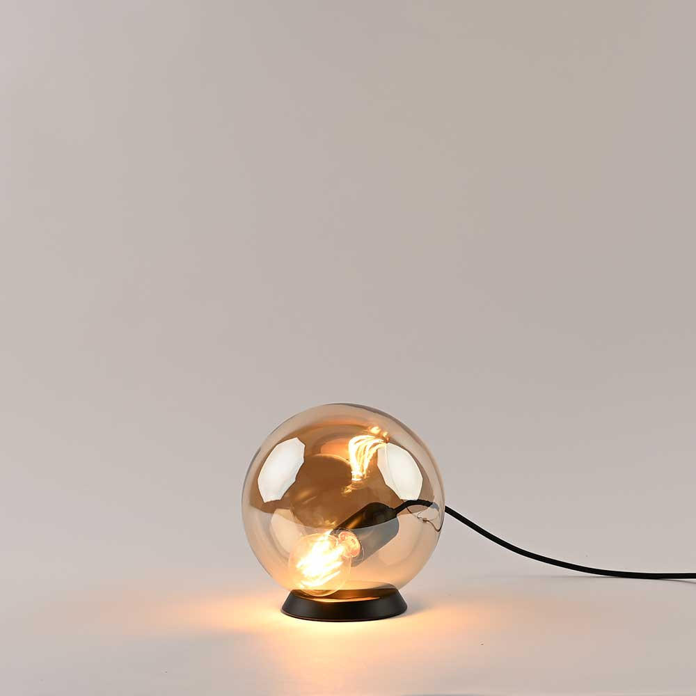 TISCHLAMPE Orb Amber Ø 20cm - Orange, Glas (20/20cm) - s.luce